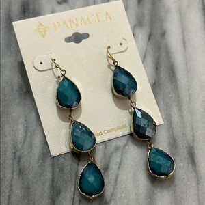 Panacea Genuine gemstone faceted Blue Green Gold Drop Earrings from Nordstrom